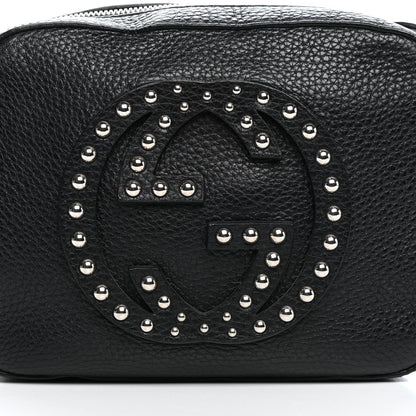 Gucci Pebbled Calfskin Studded Small Soho Disco Bag Black 10 of 10