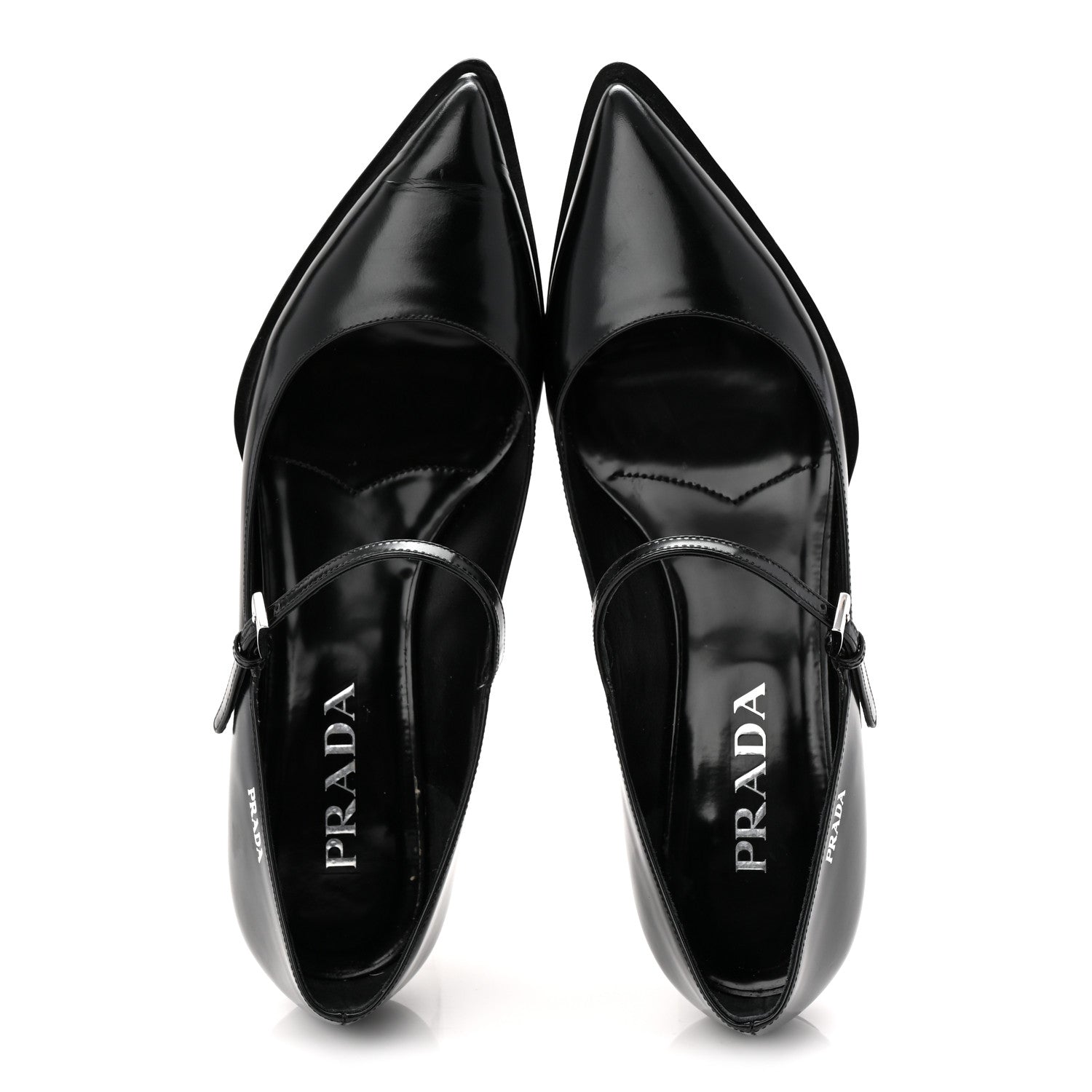 Prada Spazzolato Mary Jane 45mm Pumps 37 Black 5 of 9