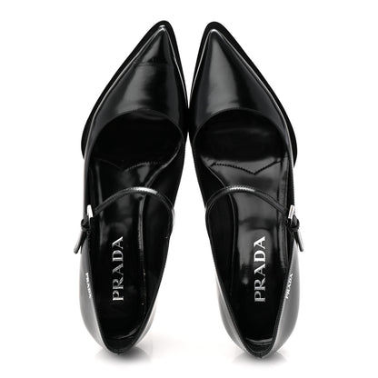 Prada Spazzolato Mary Jane 45mm Pumps 37 Black 5 of 9