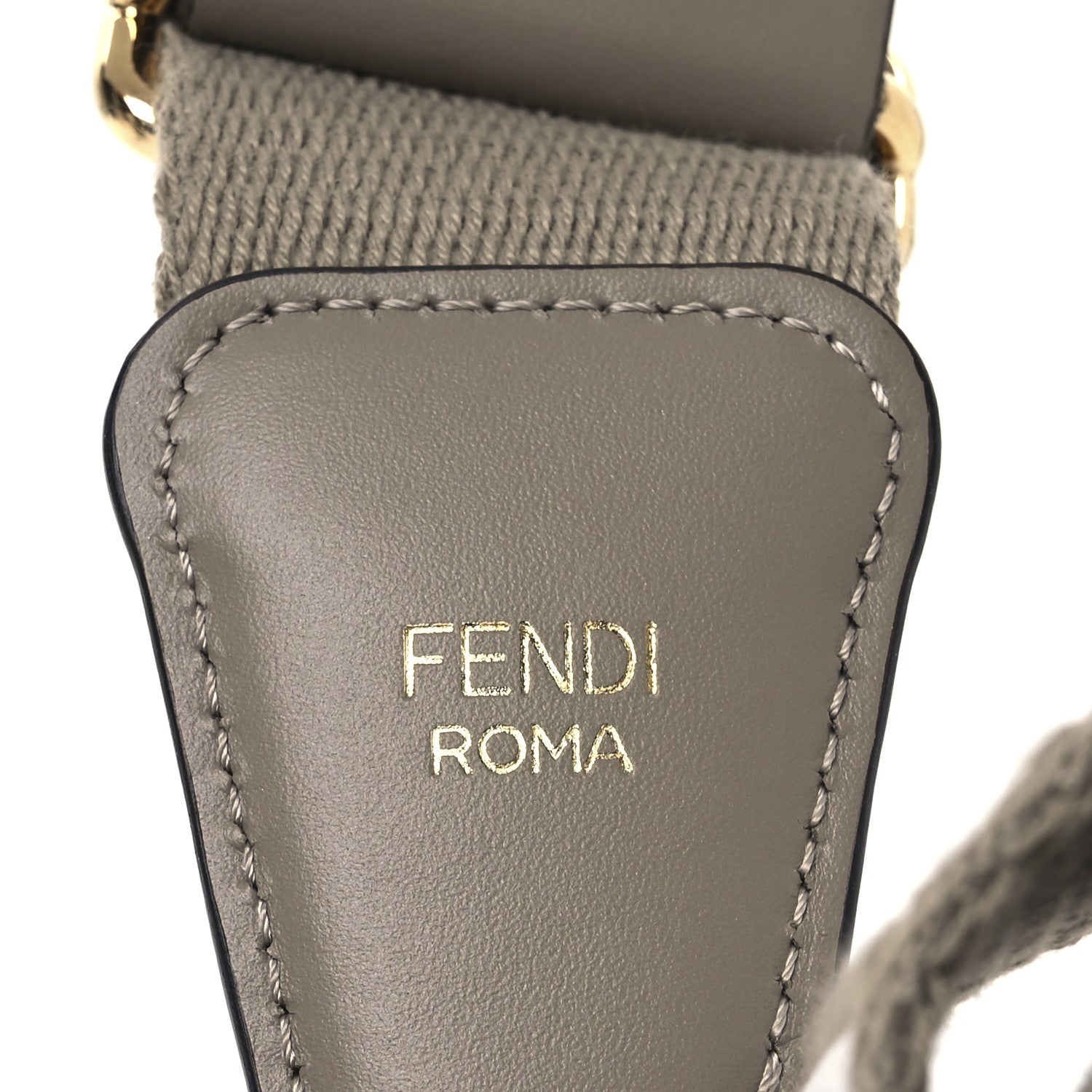 Fendi Jacquard Ribbon Vitello King FF Bi-Color Intreccio Adjustable Strap You Tortora White Anthracite 3 of 5