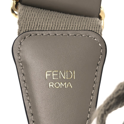 Fendi Jacquard Ribbon Vitello King FF Bi-Color Intreccio Adjustable Strap You Tortora White Anthracite 3 of 5