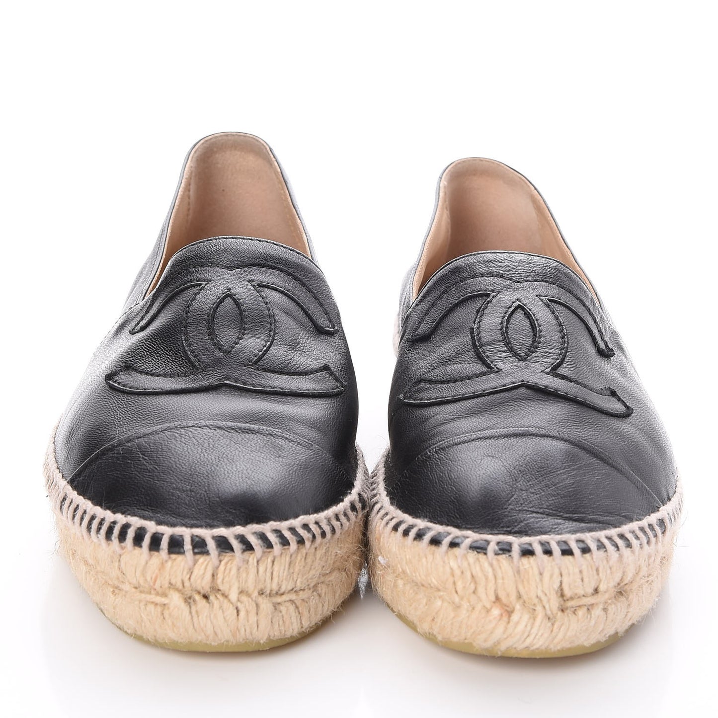 Lambskin CC Cap Toe Espadrilles 39 Black