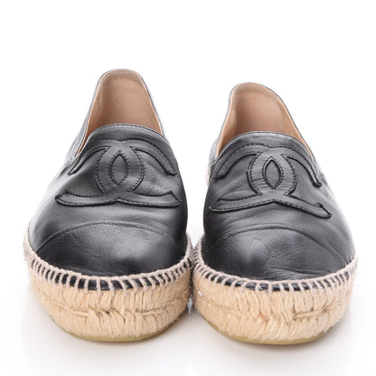 Chanel Lambskin CC Cap Toe Espadrilles 39 Black 2 of 11