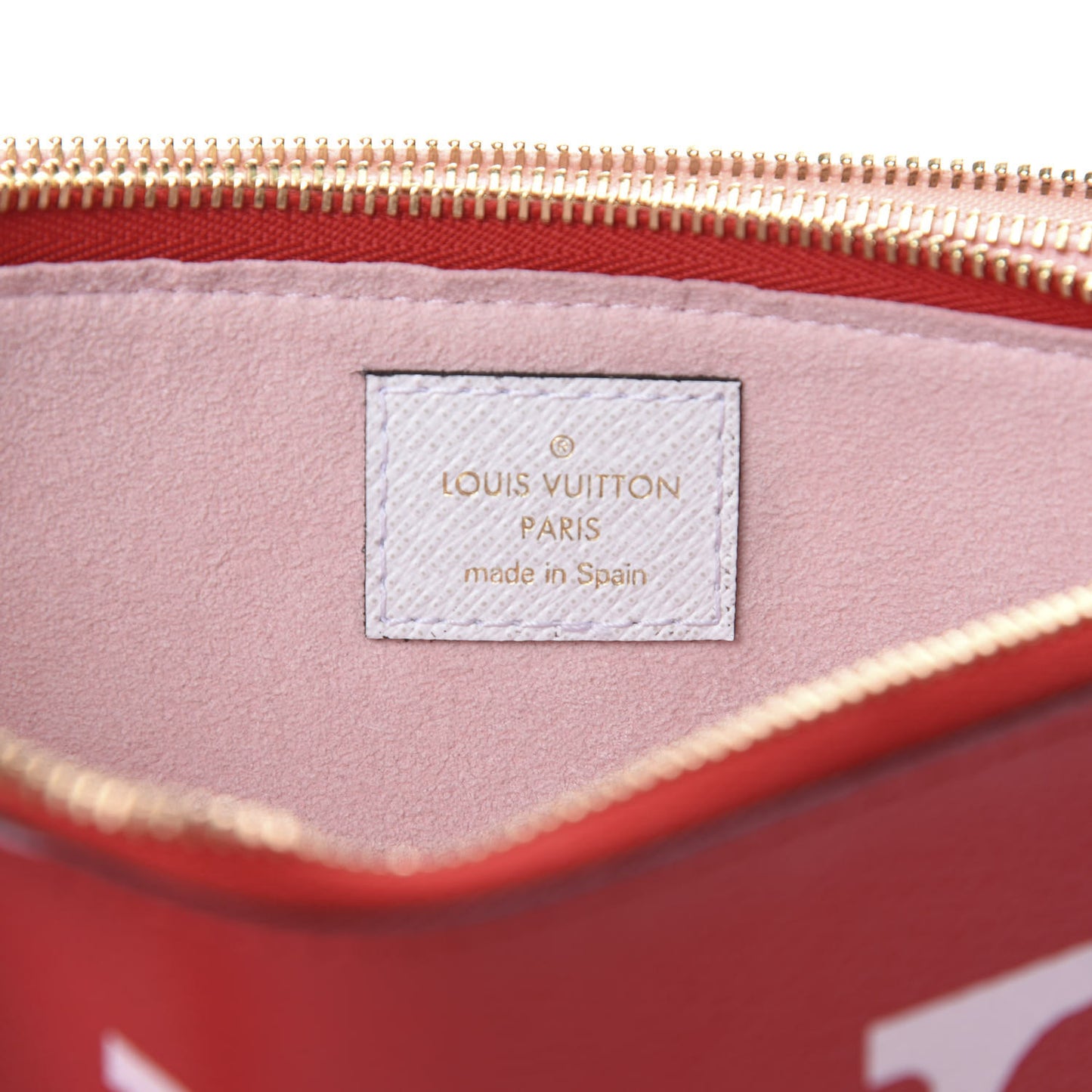 Monogram Giant Double Zip Pochette Rouge