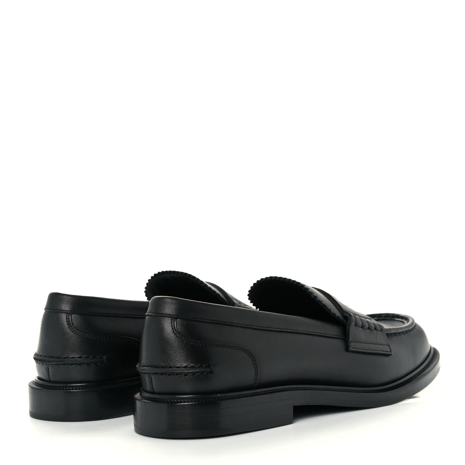 Fendi Calfskin Karligraphy Loafers 39 Black 4 of 9