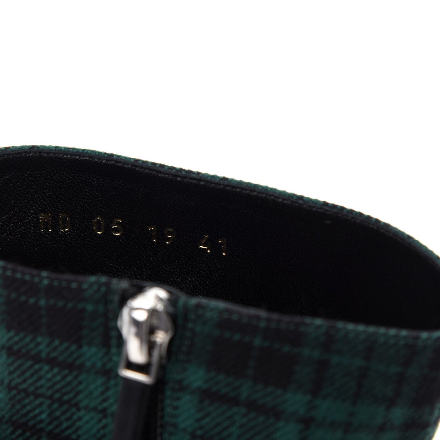 Canvas Tartan Gang Ankle Boots 41 Green