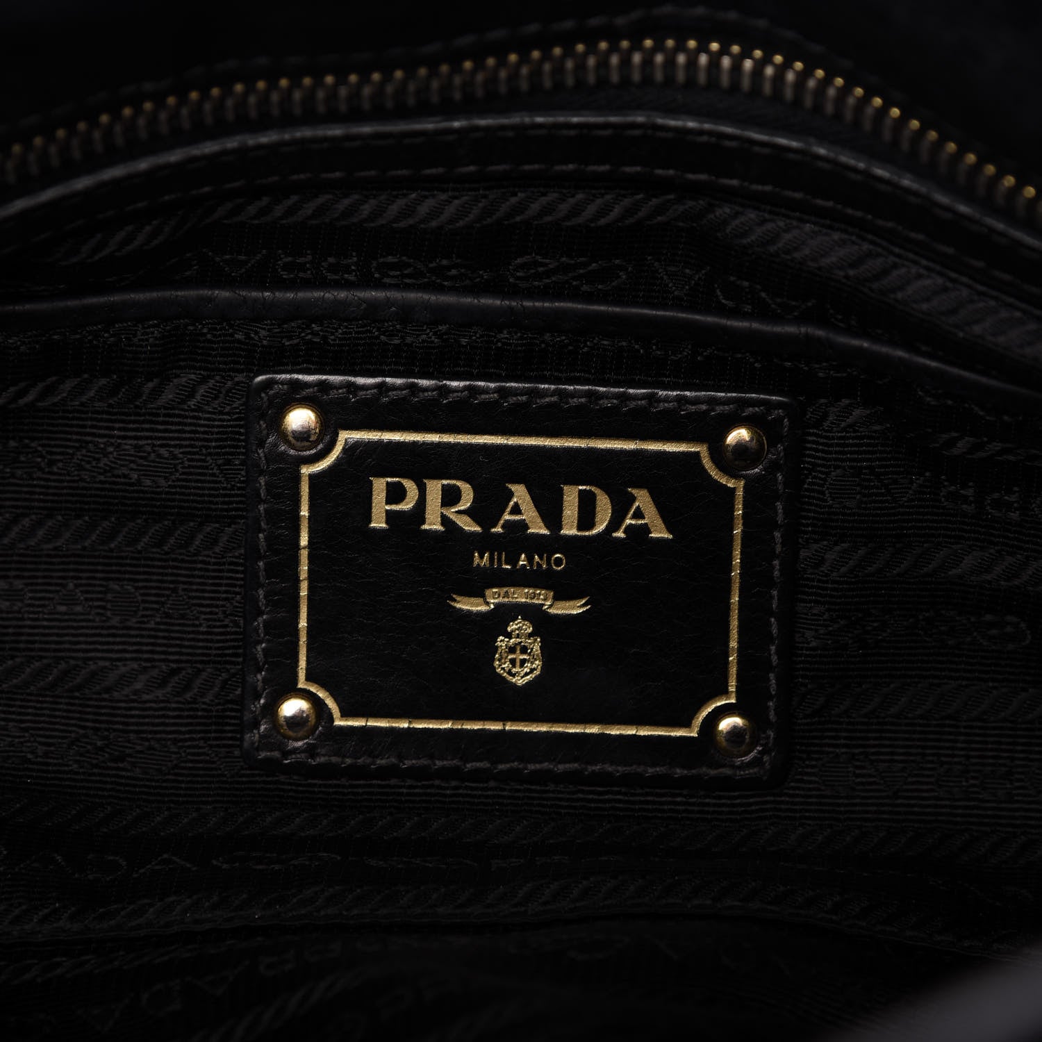 Prada Glace Calf Extra Wide Tote Black 9 of 17