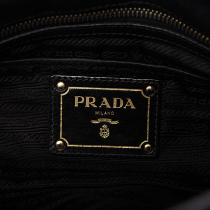 Prada Glace Calf Extra Wide Tote Black 9 of 17