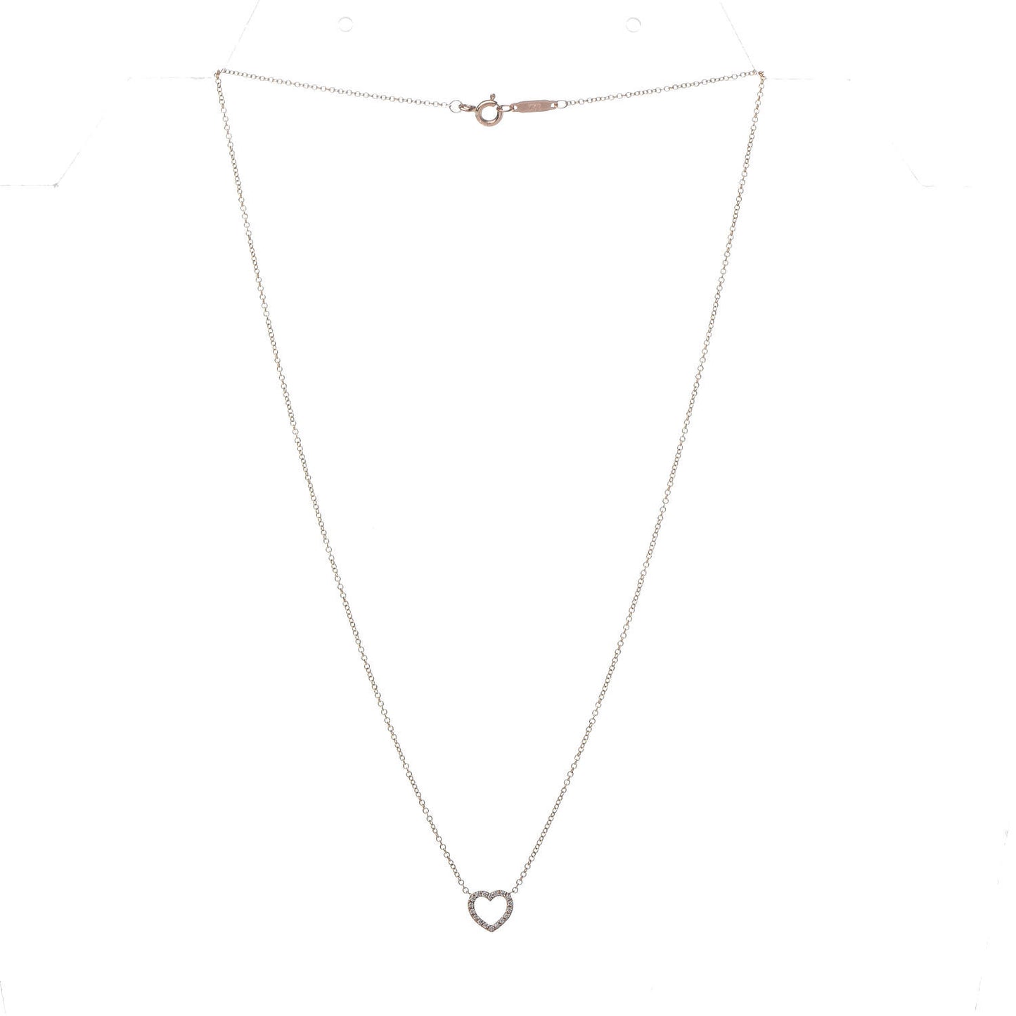 18K Rose Gold Diamond Metro Heart Pendant Necklace