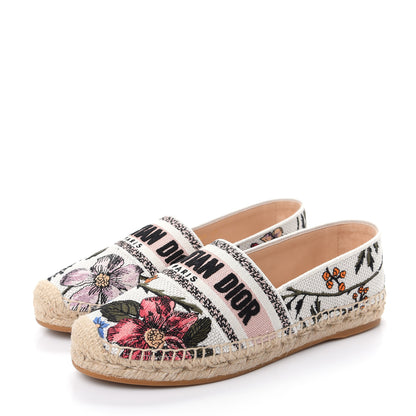 Christian Dior Canvas Rose Mutabilis Embroidered Granville Espadrilles 37 Multicolor 3 of 11