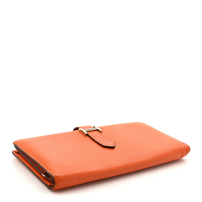 Hermes Chevre Mysore Bearn Gusset Wallet Orange 4 of 13