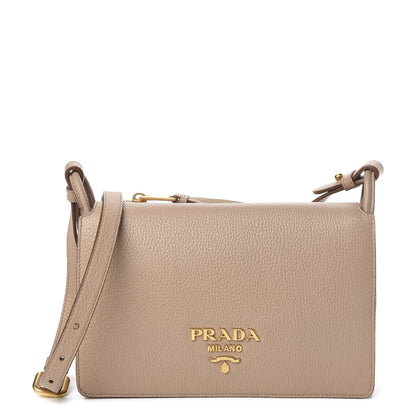 Prada Vitello Daino Crossbody Flap Argilla 1 of 10