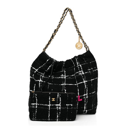 Chanel Wool Tweed Quilted Chanel 22 Black Multicolor 3 of 11