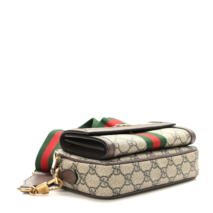 Gucci GG Supreme Monogram Web Mini Ophidia Bag Beige Ebony 4 of 10