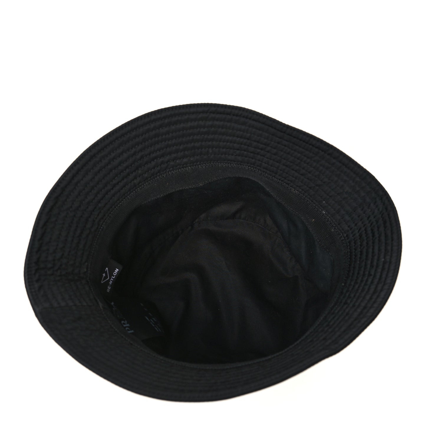 Re-Nylon Metal Triangle Logo Mens Bucket Hat XL Black
