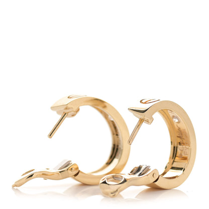 Cartier 18K Yellow Gold 2 Diamond 5.5mm LOVE French Clip Hoop Earrings 3 of 6