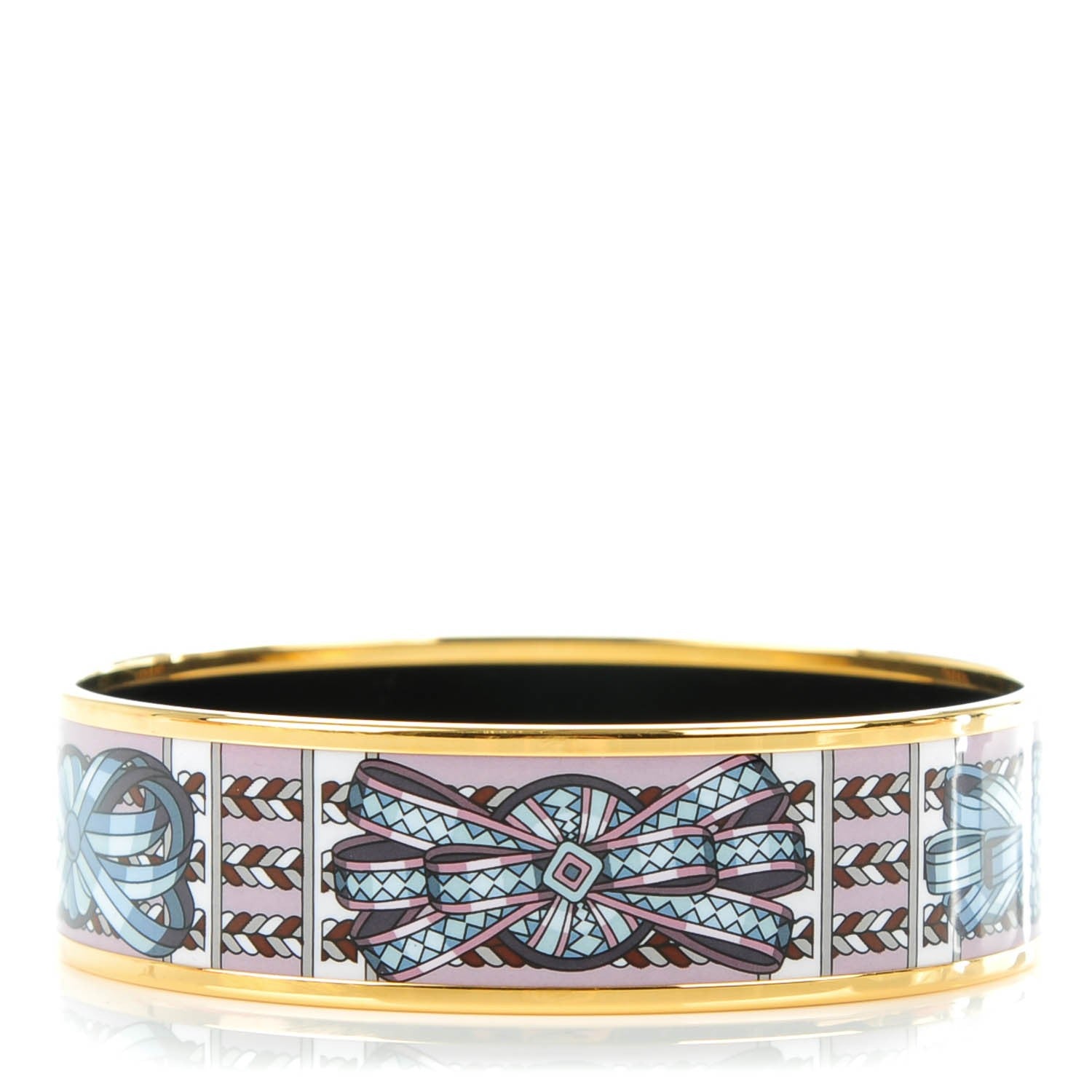 Hermes Enamel Printed Wide Rubans du Cheval Bracelet 70 Colorise 1 of 5