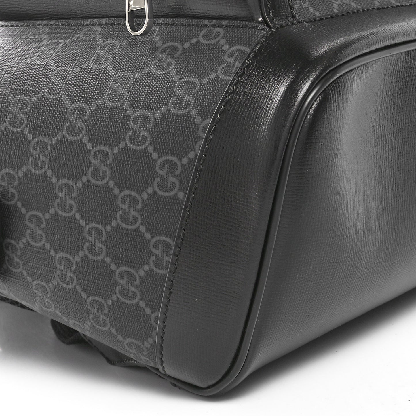 GG Supreme Monogram Textured Calfskin Retro Interlocking G Backpack Black