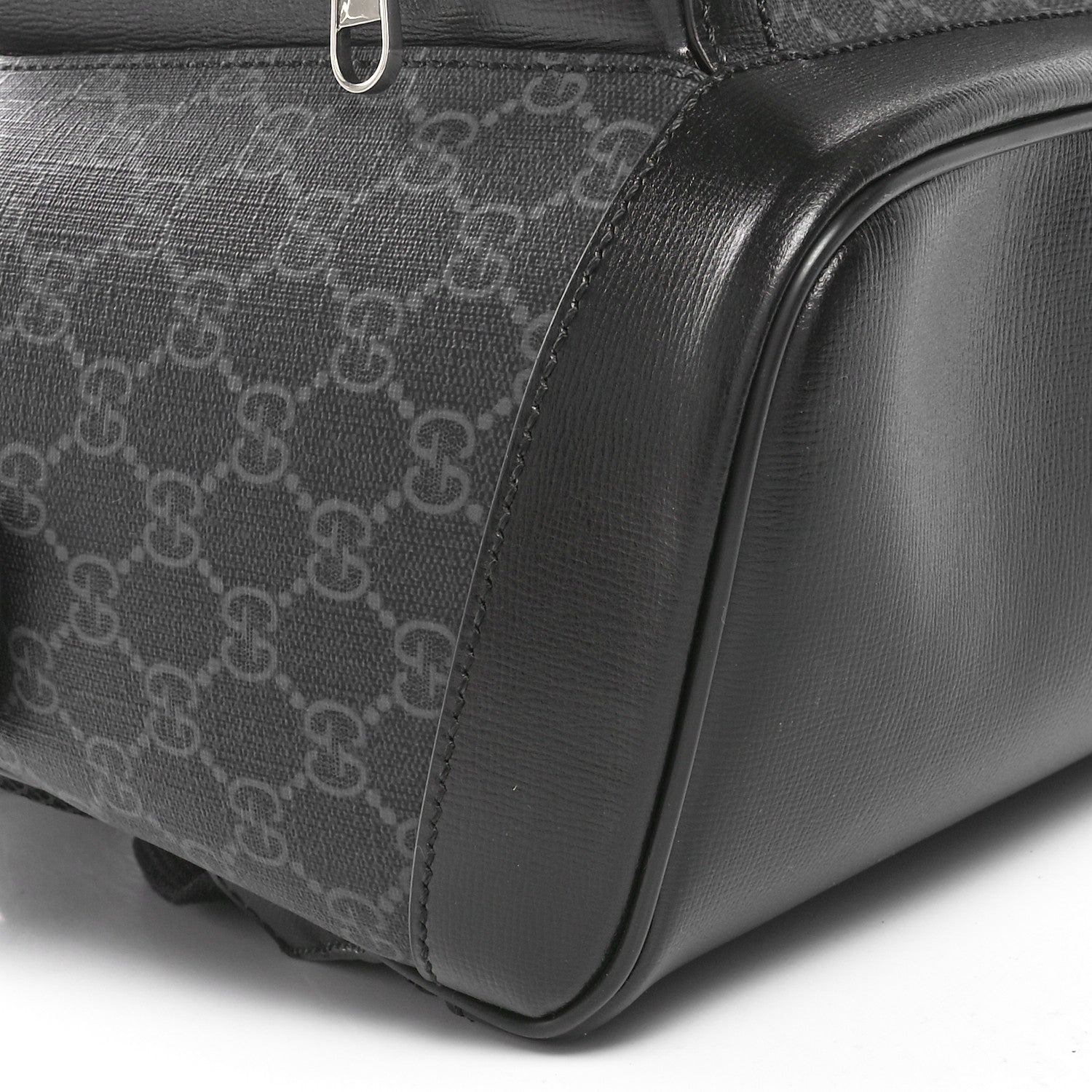 Gucci GG Supreme Monogram Textured Calfskin Retro Interlocking G Backpack Black 9 of 10