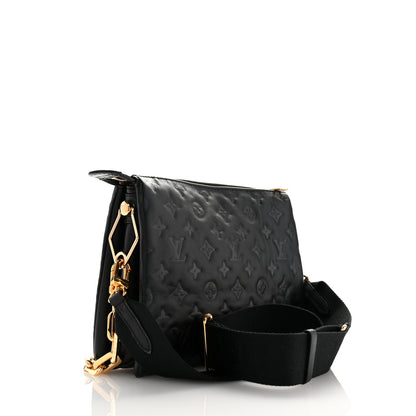 Louis Vuitton Lambskin Embossed Monogram Coussin PM Black 3 of 10