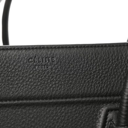 Celine Grained Calfskin Medium Phantom Luggage Black 6 of 10