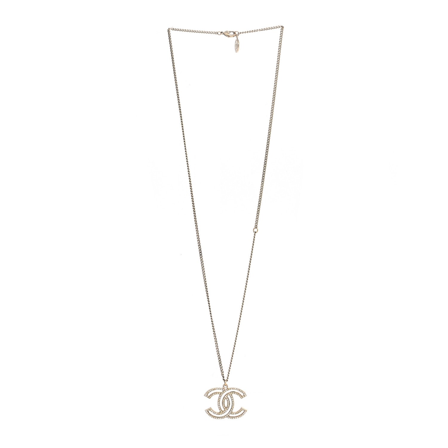 Chanel Crystal CC 100 Anniversary Necklace Gold 3 of 6