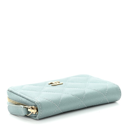 Chanel Caviar Quilted Zip Coin Purse Blue 4 of 10