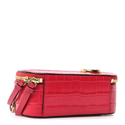Chloe Calfskin Crocodile Embossed Mini C Vanity Bag Red 4 of 10