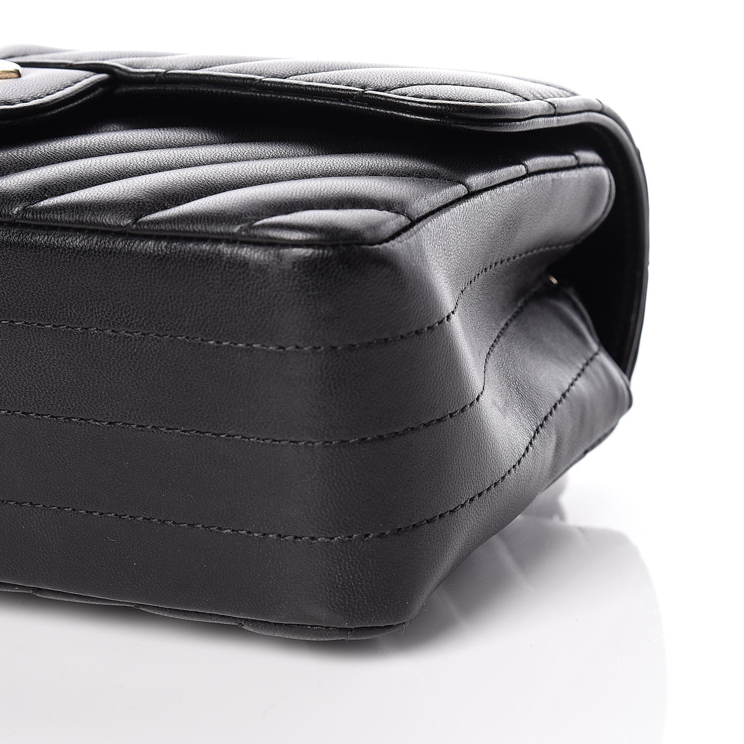 Chanel Lambskin Chevron Quilted Mini Rectangular Flap Black 9 of 10