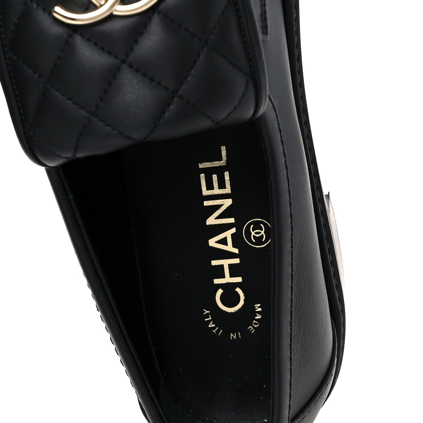 Lambskin Quilted CC Turnlock Loafers 39 Black