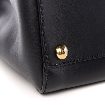Fendi Vitello Morgan Shiny Nappa Medium Peekaboo Iconic Satchel Black Rosa Plaster 12 of 14