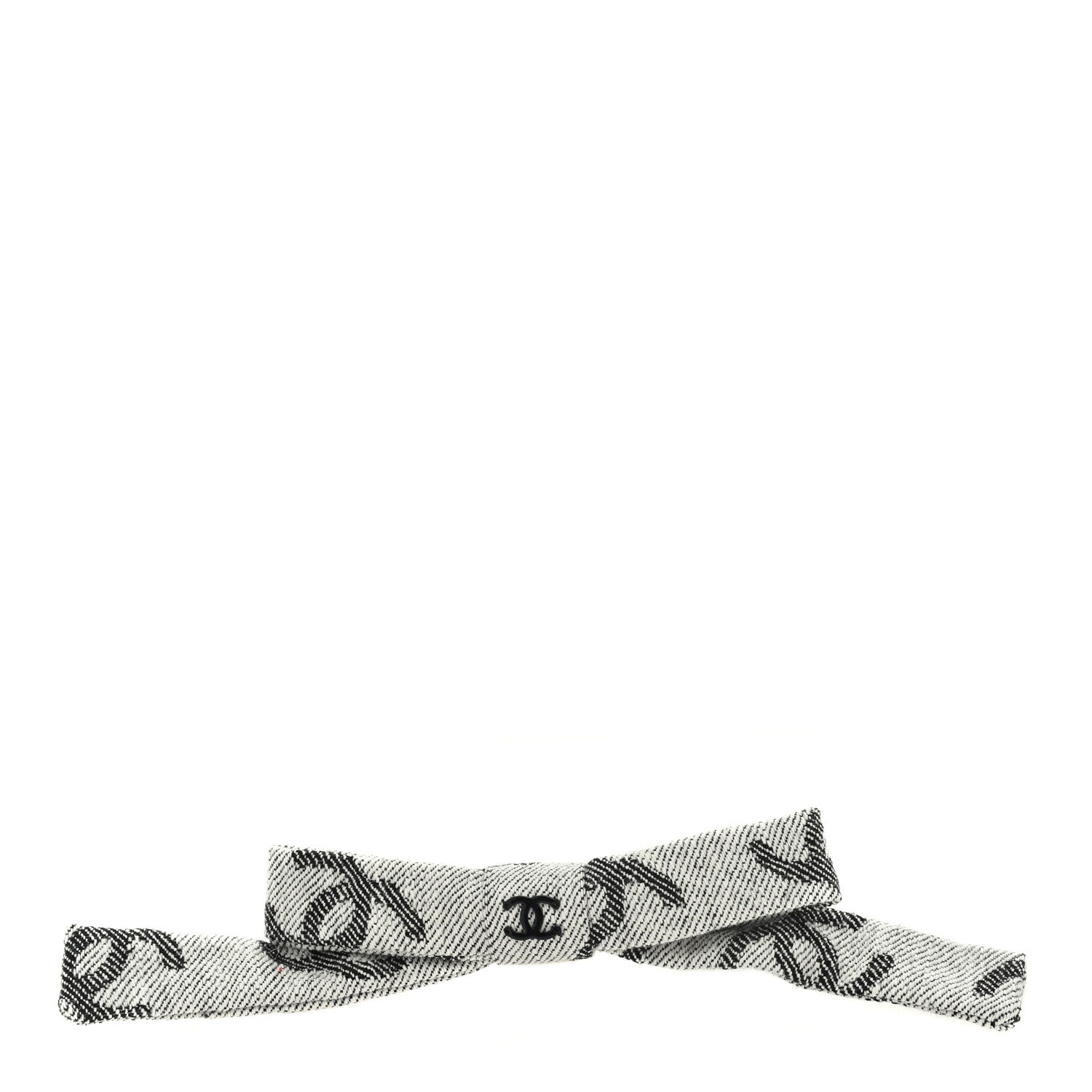 Chanel Fabric CC Hair Clip Bow Black White 1 of 4
