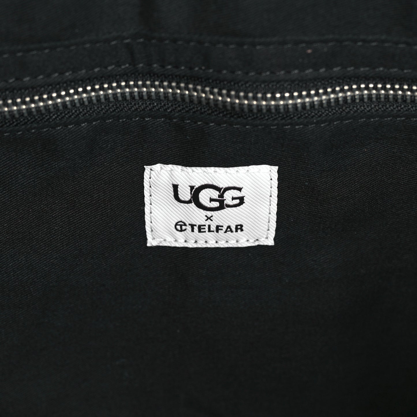 X UGG Suede Shearling Large Shopping Bag Black