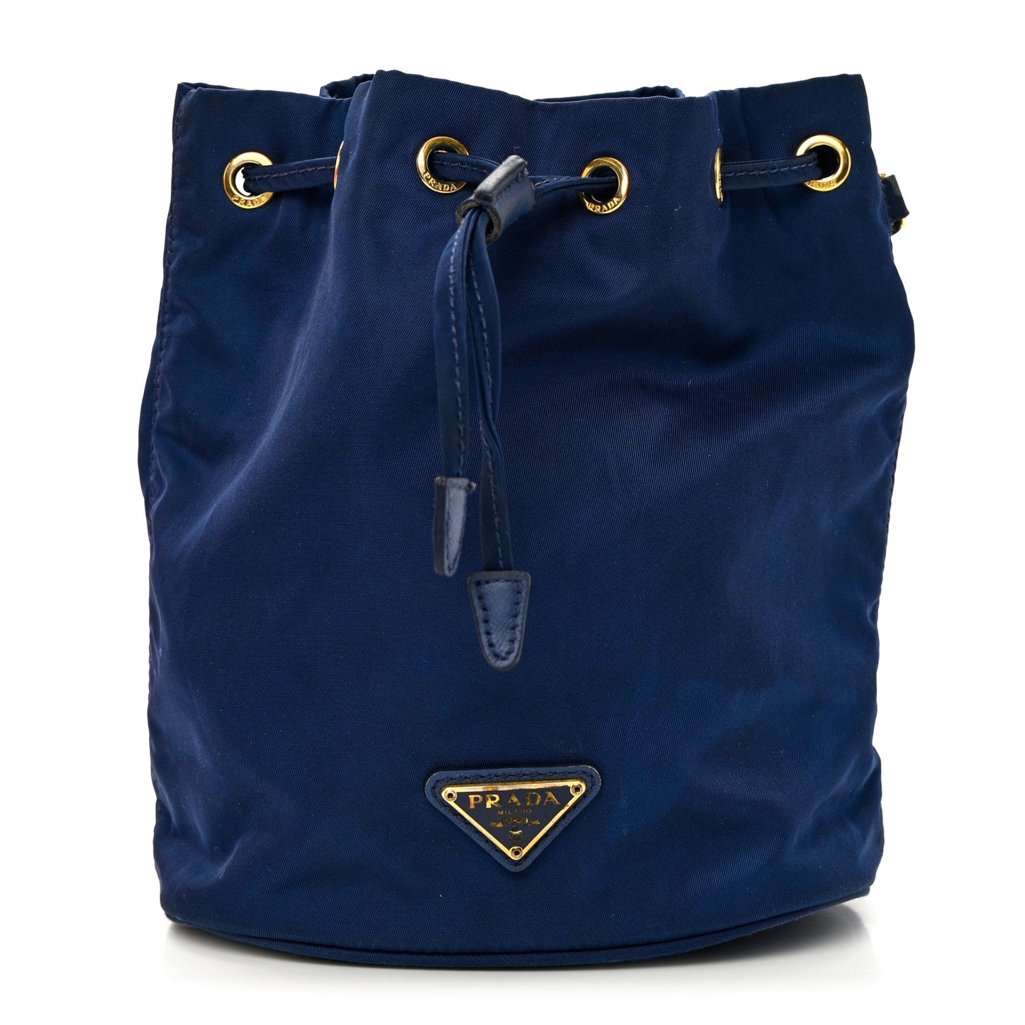 Saffiano Tessuto Nylon Vela Bucket Wristlet Blue