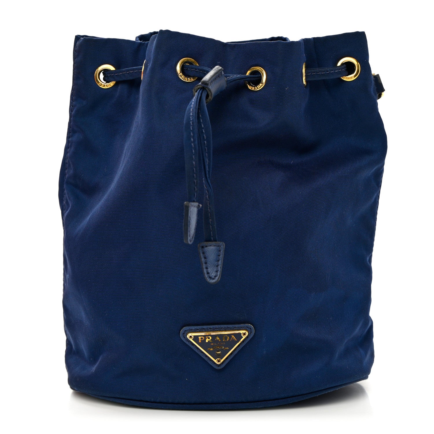 Prada Saffiano Tessuto Nylon Vela Bucket Wristlet Blue 1 of 16