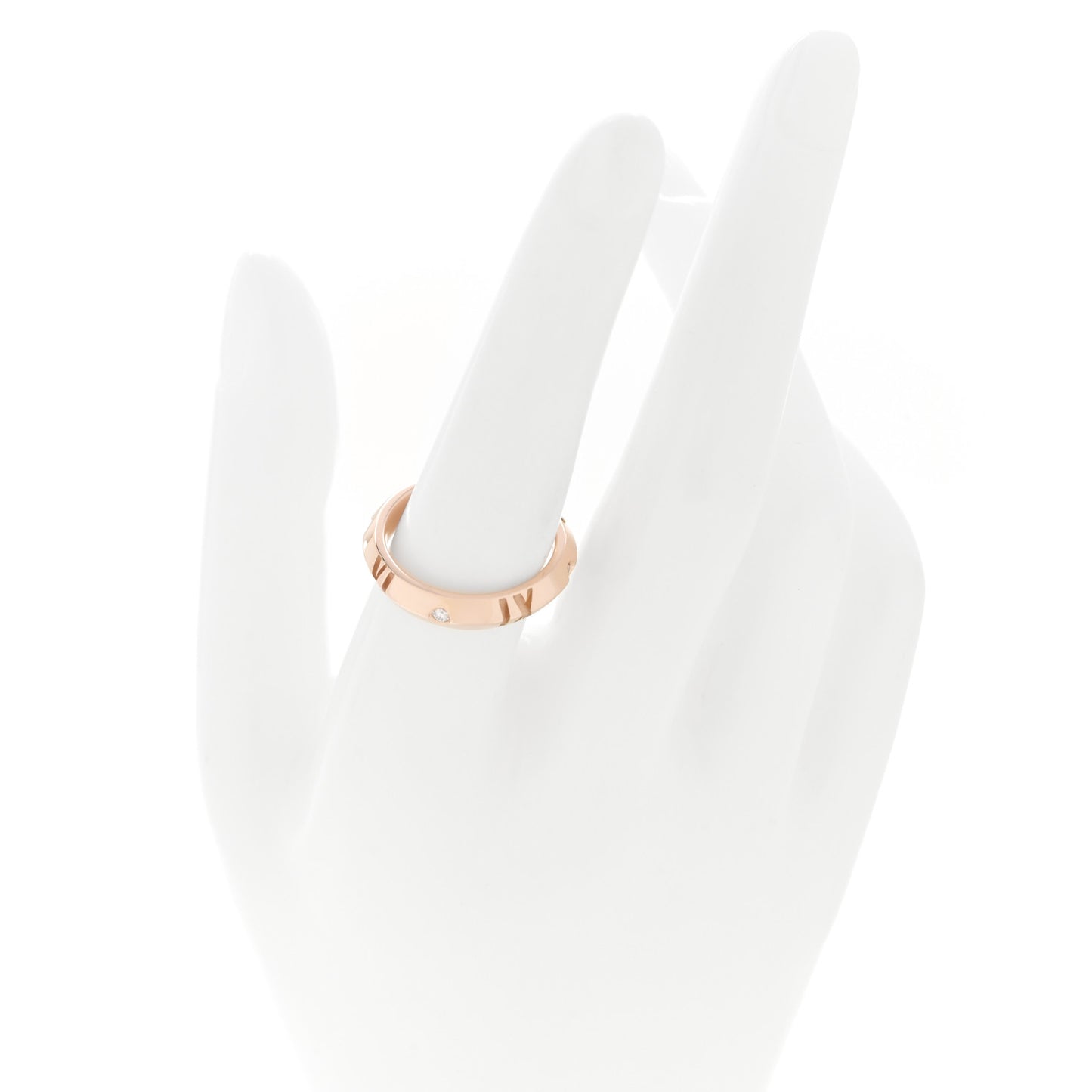 18K Rose Gold Diamond Narrow Atlas X Closed Ring 56 7.5