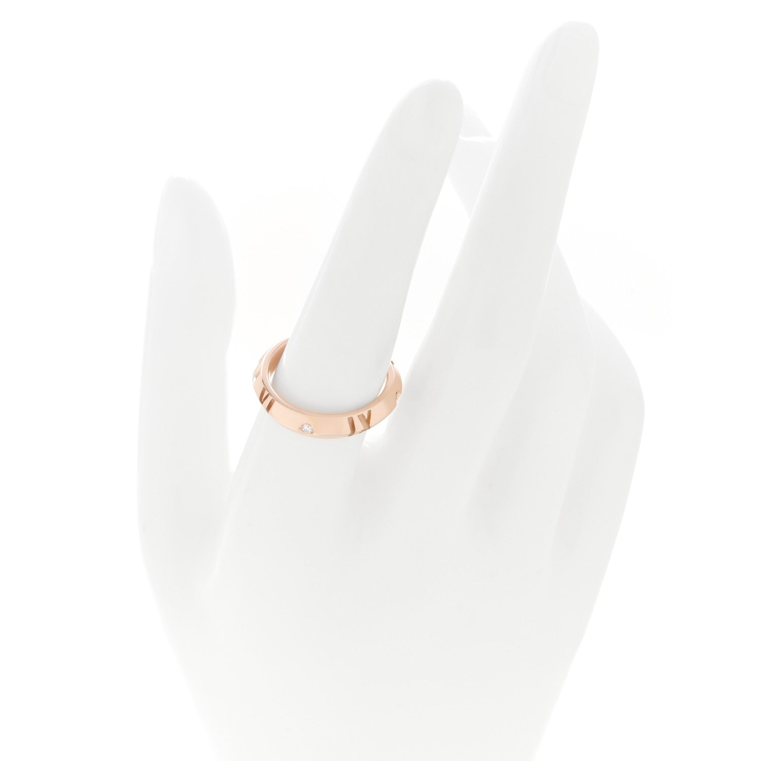 Tiffany 18K Rose Gold Diamond Narrow Atlas X Closed Ring 56 7.5 2 of 4