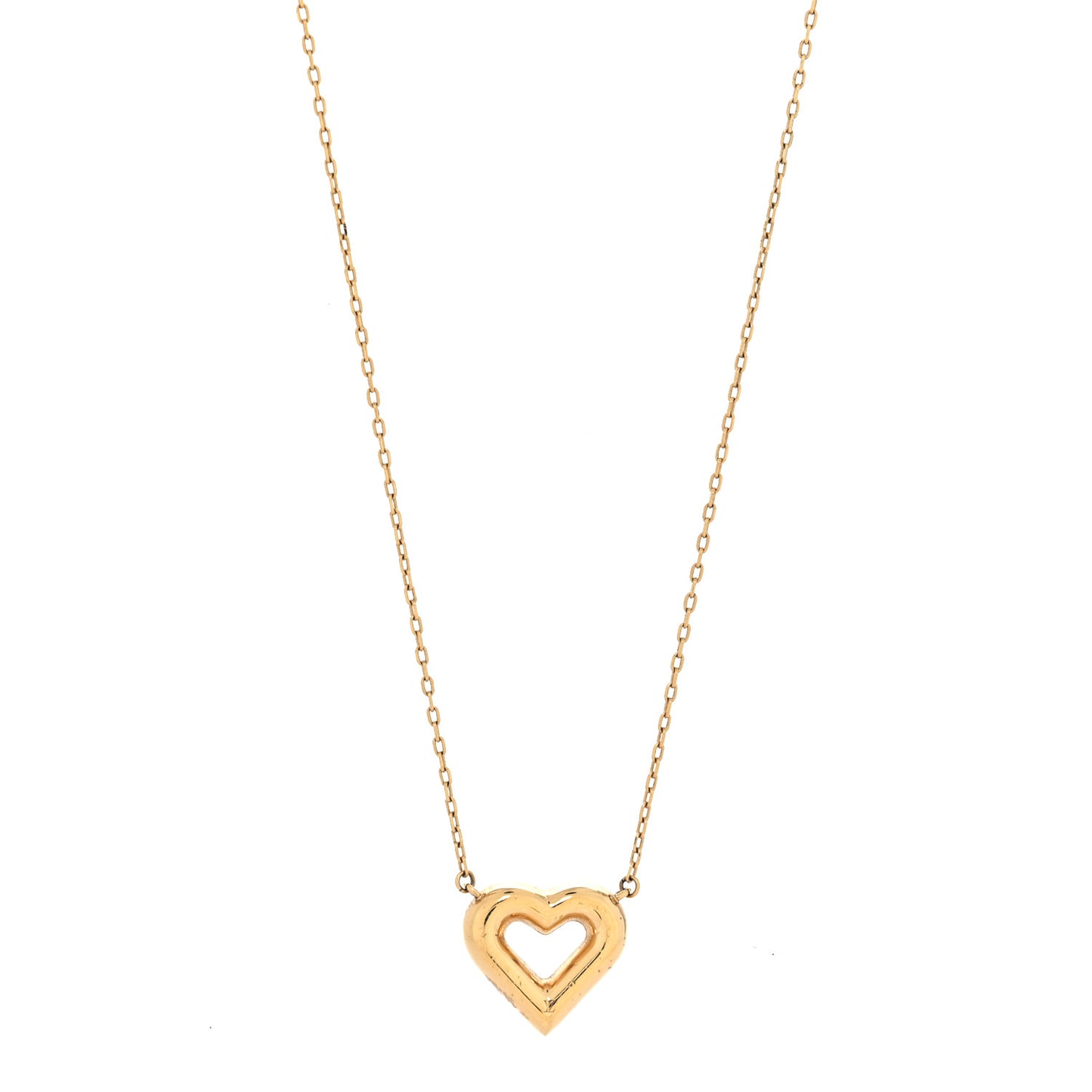 Metal LV and Me Heart Necklace Gold
