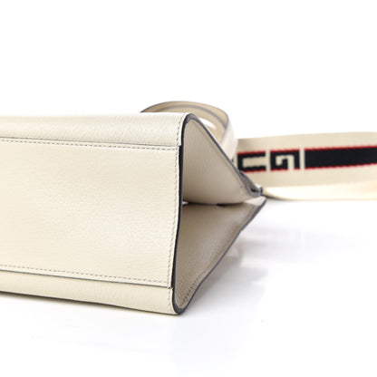 Gucci Grained Calfskin Web Stripe Butterfly Medium Totem Top Handle Bag White 6 of 9