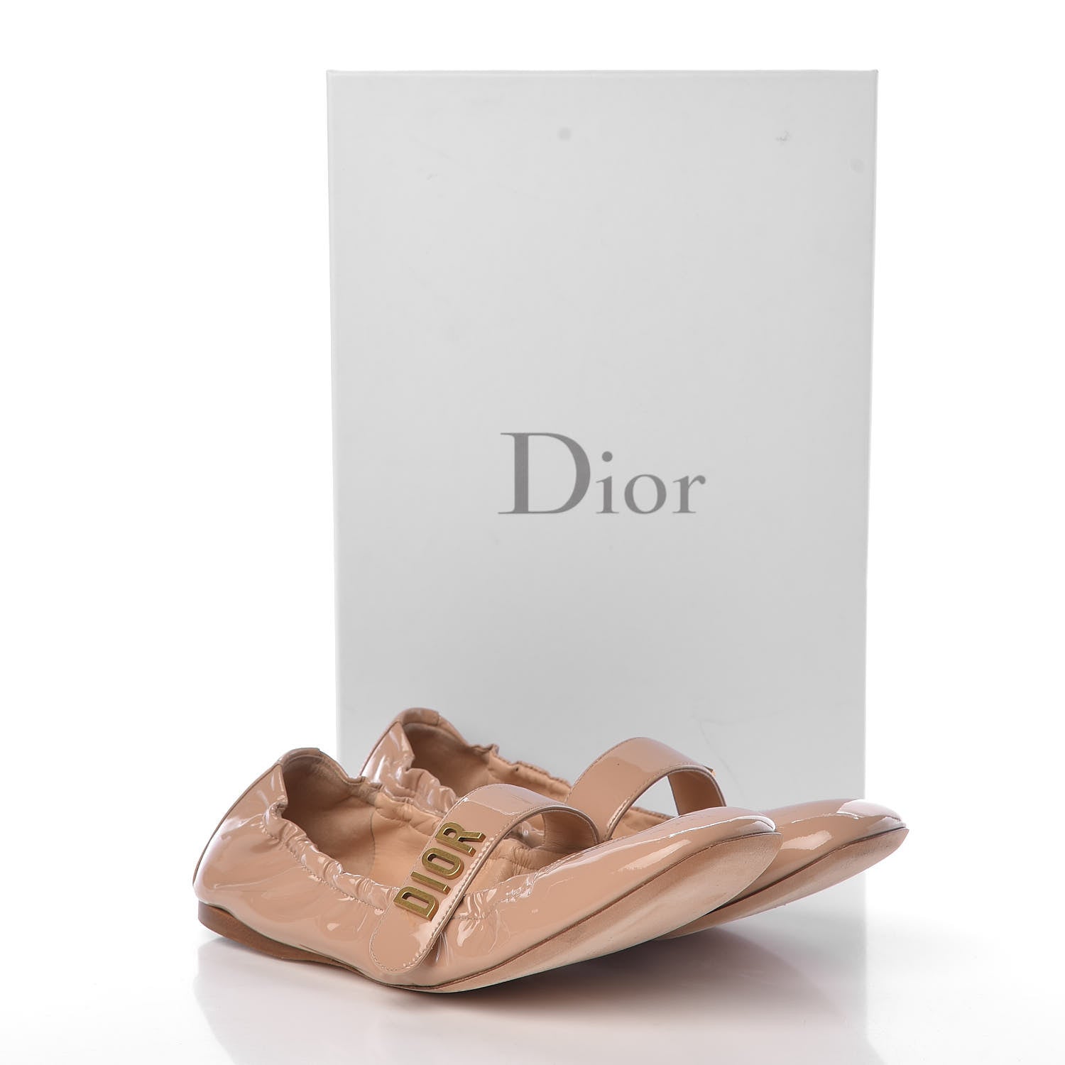 Christian Dior Patent Baby-D Ballet Flats 37 Nude 12 of 12