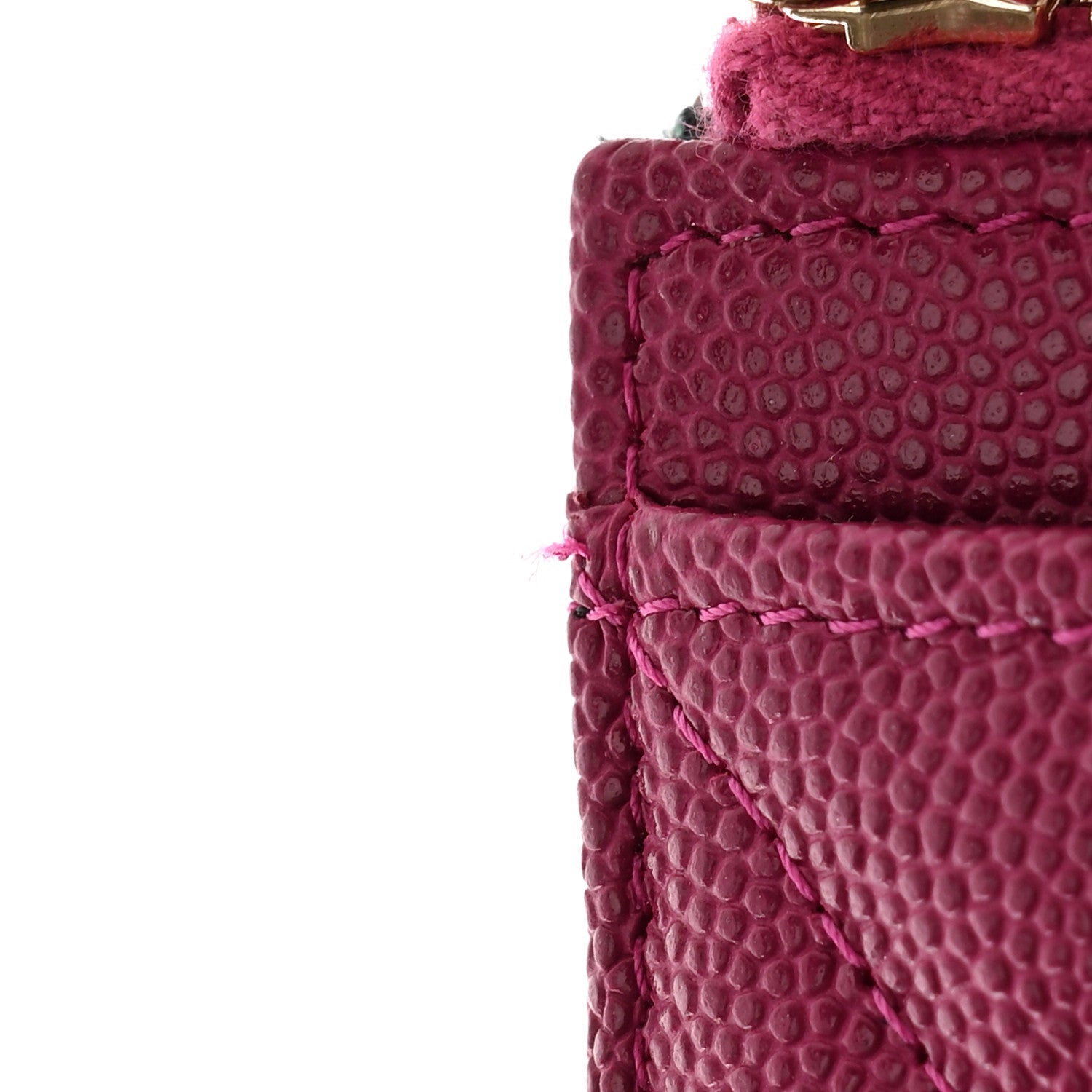 Chanel Caviar Quilted CC Zip Around Card Holder Dark Pink 9 of 10