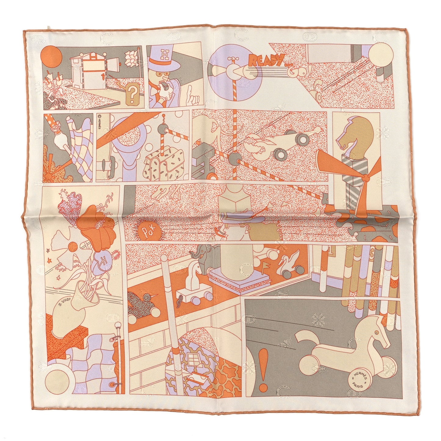 Silk Ready...Go! Scarf 45 Abricot White Tourterelle
