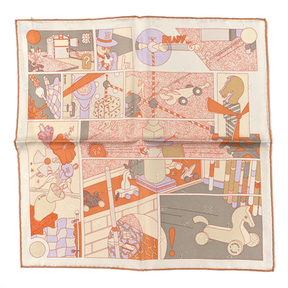 Hermes Silk Ready...Go! Scarf 45 Abricot White Tourterelle 1 of 3