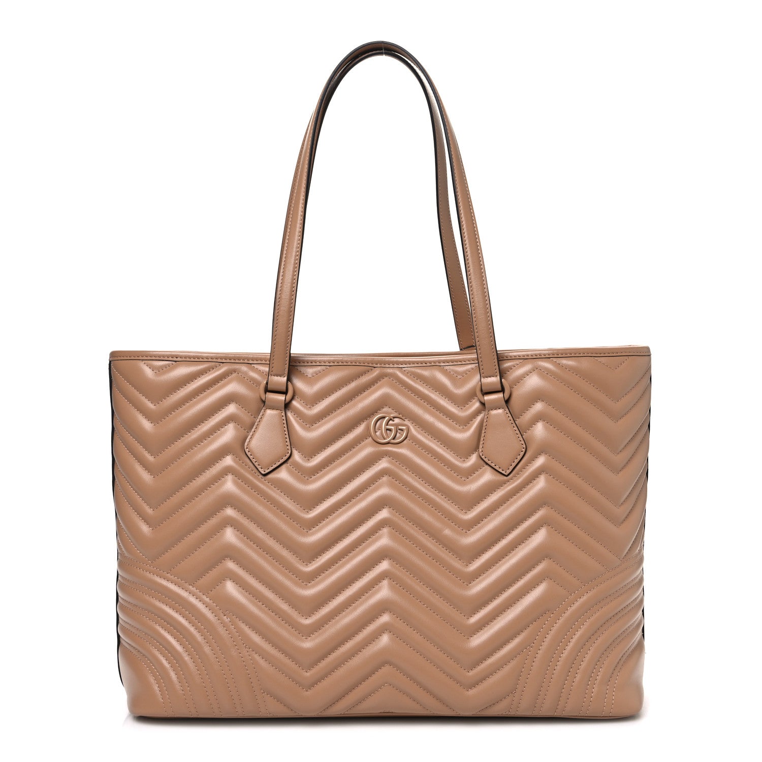Gucci Calfskin Matelasse Monochrome GG Marmont Large Tote Camelia 1 of 10