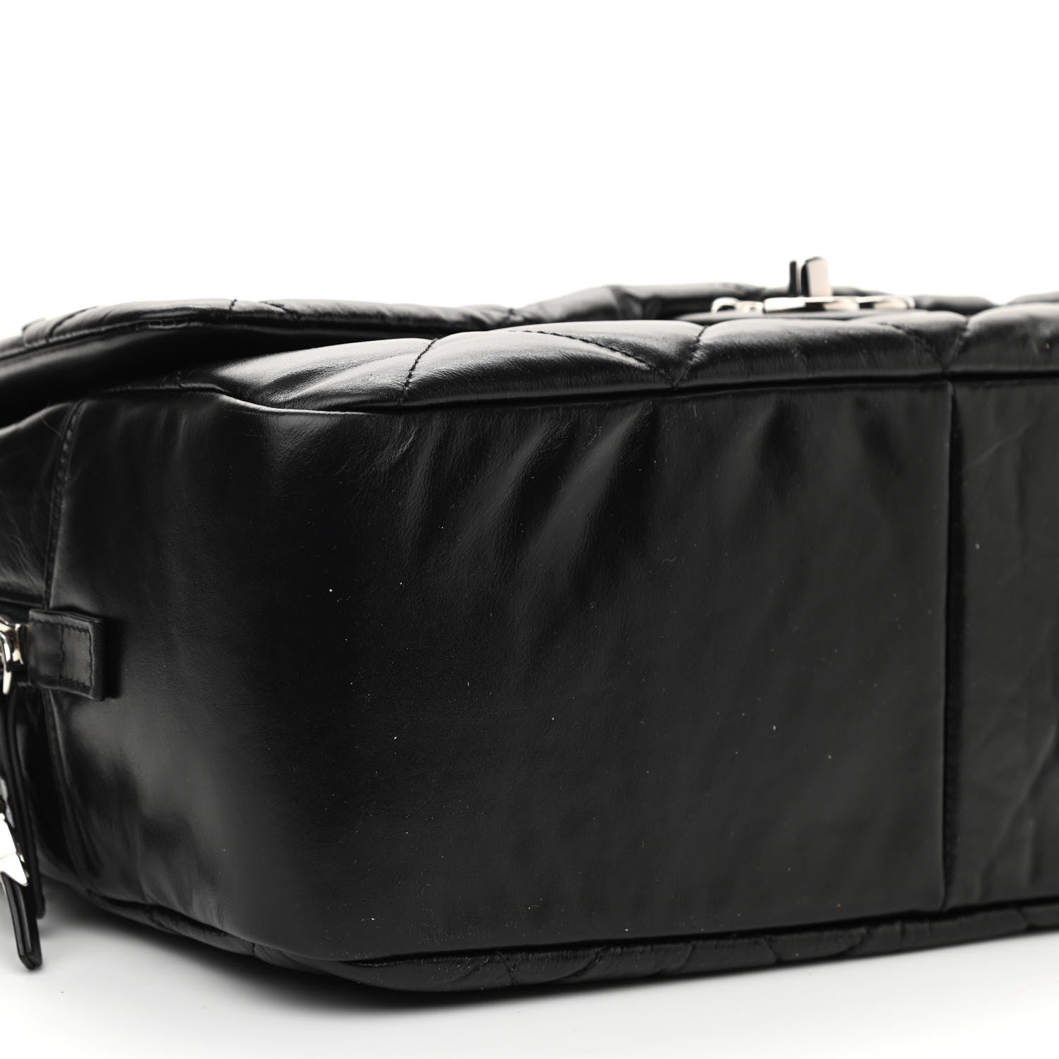 Chanel Aged Calfskin Quilted Small Express Bowling Bag Black 8 of 9