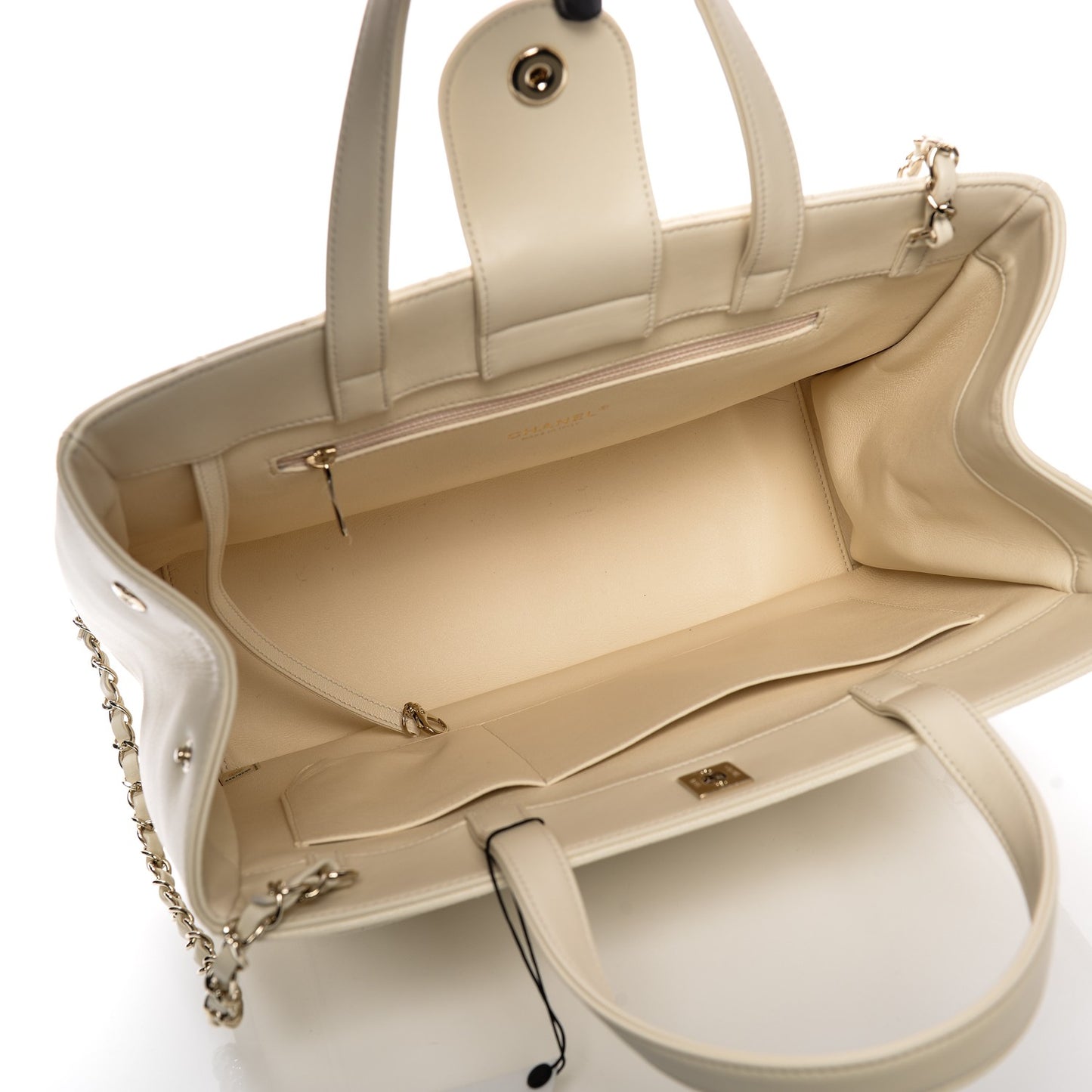 Caviar Quilted Large Business Affinity Shopping Bag White
