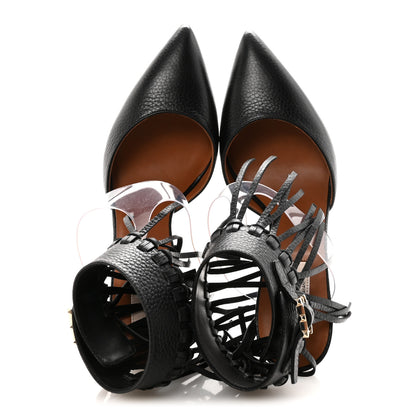 Valentino Garavani Calfskin C Rockee Fringe Pumps 38.5 Black 2 of 10