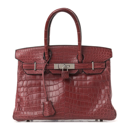 Hermes Matte Niloticus Crocodile Birkin 30 Rouge H 1 of 17