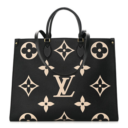 Louis Vuitton LOUIS VUITTON Empreinte Monogram Giant Onthego GM Black Beige 1 of 10