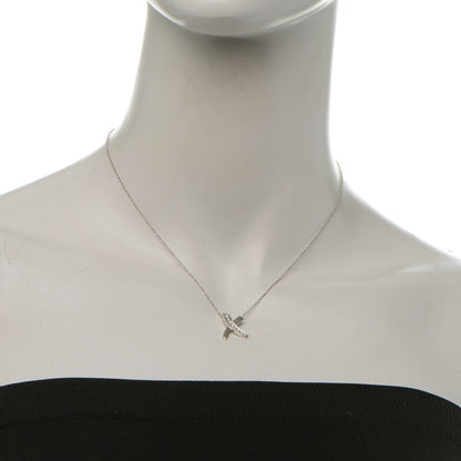 Tiffany 18K White Gold Diamond Paloma Picasso Small Signature X Pendant Necklace 2 of 8